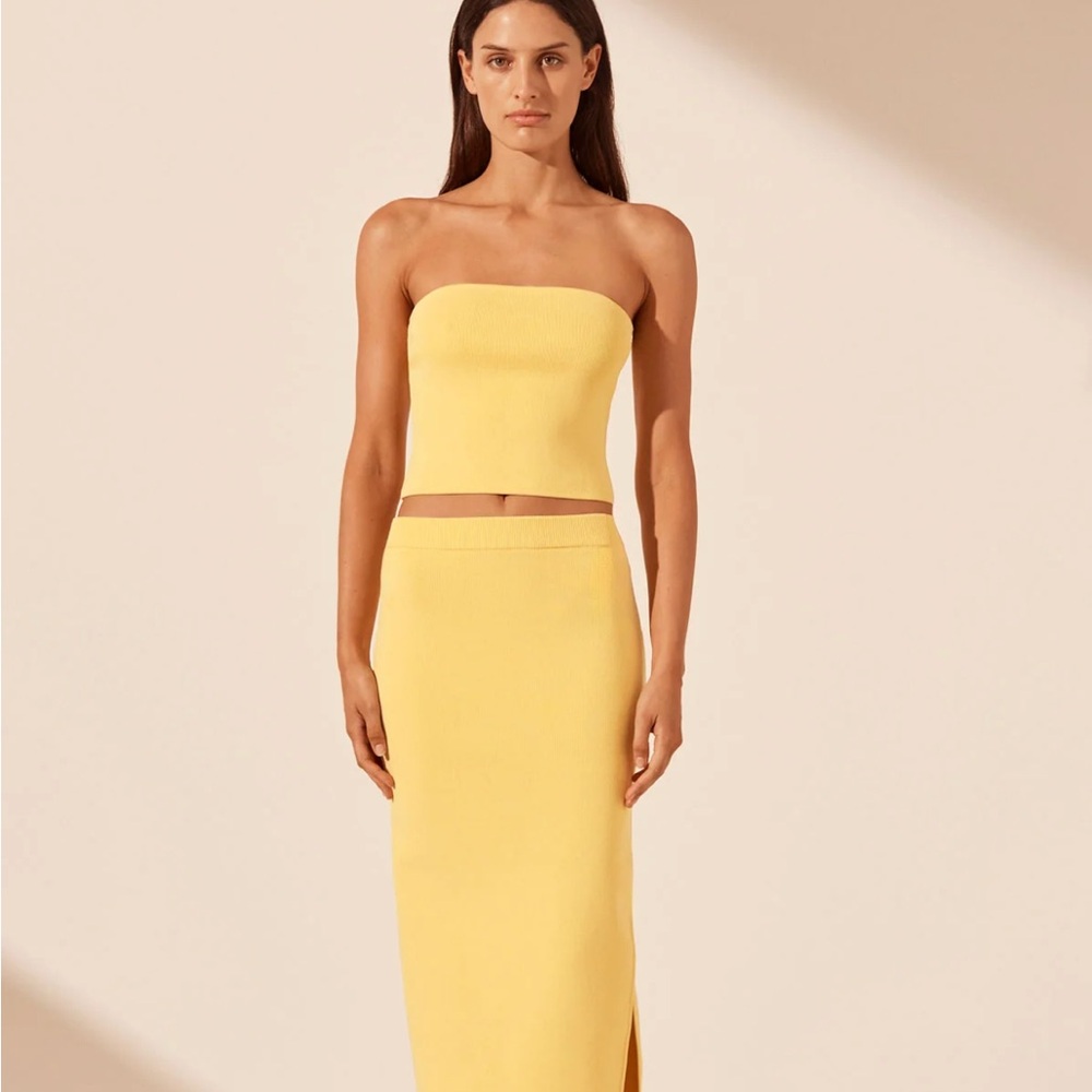 Shona Joy Yellow Maxi Pencil Skirt for Cocktail